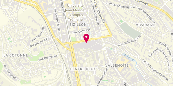 Plan de Centre de Beaute Yves Rocher, 1 - 7 Rue des Docteurs Charcot, 42100 Saint-Étienne