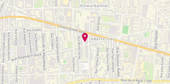 Plan de Centre de Beaute Yves Rocher, 15 Avenue Henri Barbusse, 69100 Villeurbanne
