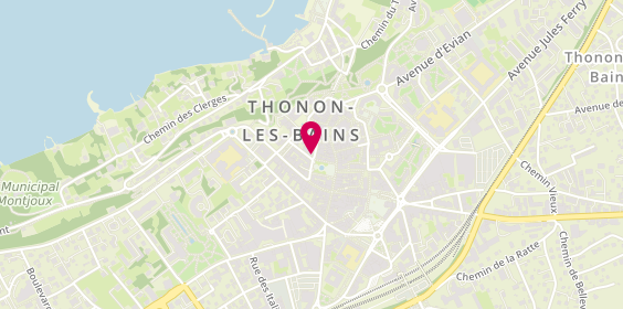 Plan de Parfumerie Aristide, 6 Rue des Vieux Thononais
Sq. Aristide Briand, 74200 Thonon-les-Bains