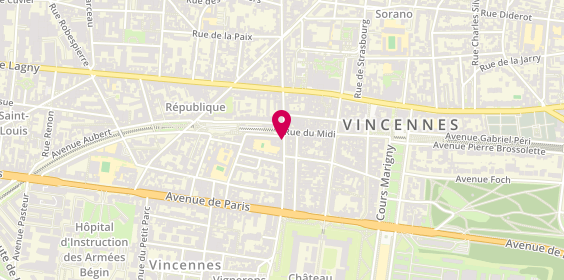 Plan de Centre de Beaute Yves Rocher, 17 Rue de Montreuil, 94300 Vincennes