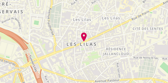 Plan de Centre de Beaute Yves Rocher, 129 Rue Paris, 93260 Les Lilas
