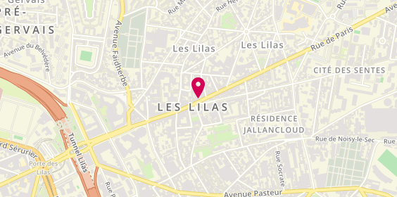 Plan de Centre de Beaute Yves Rocher, 129 Rue de Paris, 93260 Les Lilas