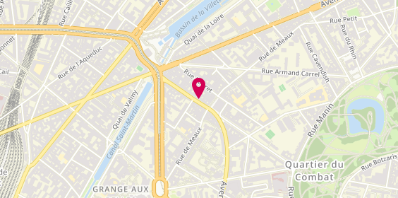 Plan de Centre de Beaute Yves Rocher, 27 avenue Secrétan, 75019 Paris