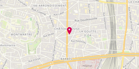 Plan de Samia Cosmetiques, 78 Rue Myrha, 75018 Paris