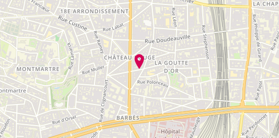 Plan de Huamza Beaute, 74 Rue Myrha, 75018 Paris