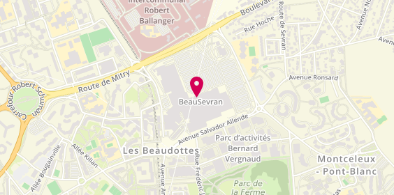 Plan de Centre de Beaute Yves Rocher, 1 Route des Petits Ponts, 93270 Sevran